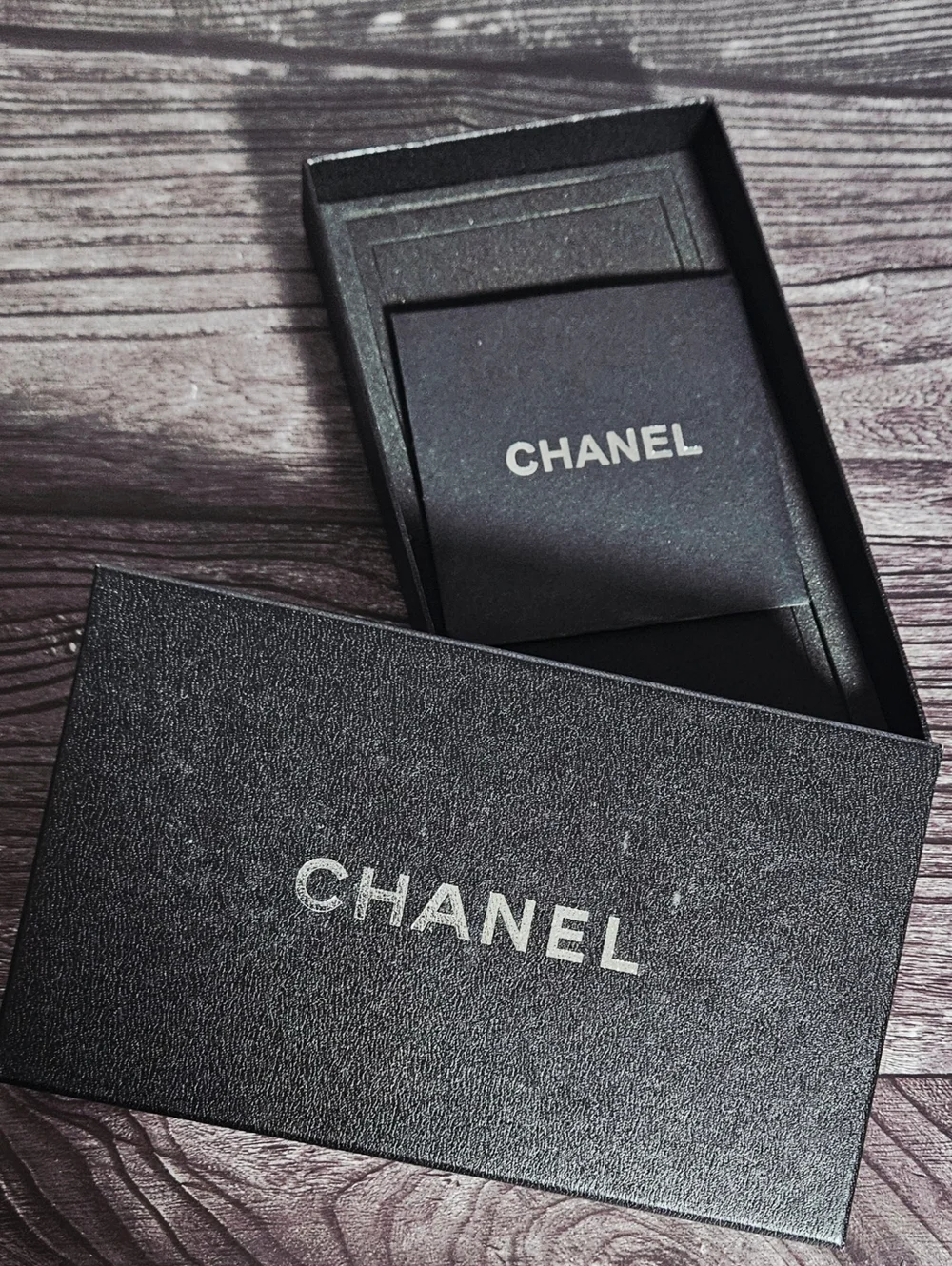 NEW Chanel Black Gift Box Set Foam Insert Booklet Bag Jewelry Wallet Storage
